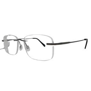 Van Heusen H155 Gun Rimless 54-19-145mm Eyeglasses FRAMES ONLY - GOOD - READ